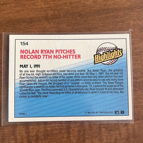 Donruss 1992 Nolan Ryan Lot Baseball MLB 8 cards Coca Cola Highlights - Picture 10 of 10